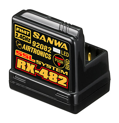 Sanwa RX-482 (2.4GHz, 4-Channel, FHSS-4, SSL) Telemetry Receiver w/Internal Antenna