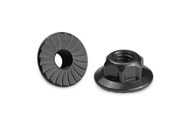 JConcepts 4mm Large Flange Serrated Locknut - Black (4pcs)