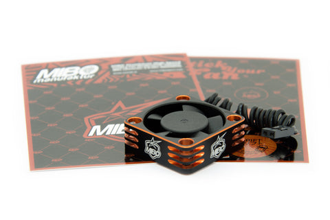 MIBO Aluminium High Speed Cooling Fan 30x30x10mm ORANGE (BEC connector, 5-8.45V, 28000RPM)