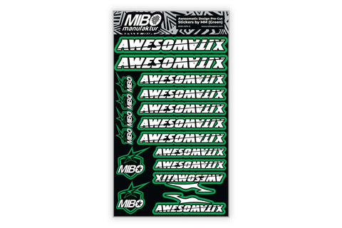 Awesomatix Design Pre-Cut Stickers by MM (Green, Larger A5 size)