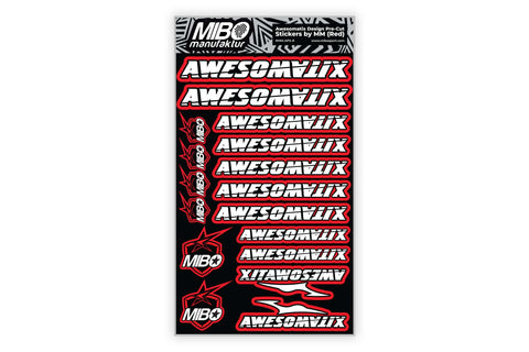 Awesomatix Design Pre-Cut Stickers by MM (Red, Larger A5 size)