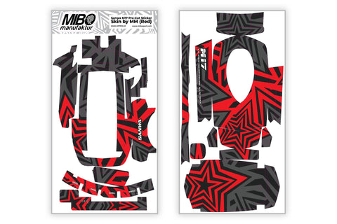 Sanwa M17 Pre-Cut Sticker Skin by MM (Red)