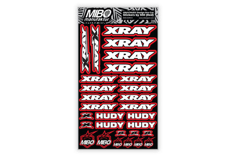 XRAY/HUDY Design Pre-Cut Stickers by MM (Red, Larger A5 size)