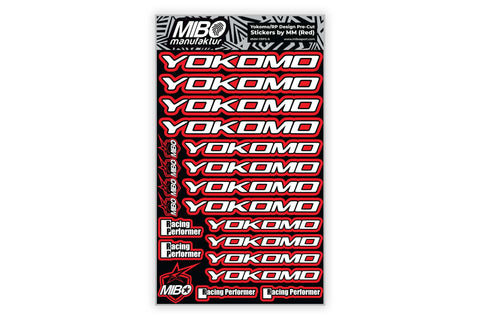 Yokomo/RP Design Pre-Cut Stickers by MM (Red, Larger A5 size)