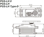 Servo fără perii Sanwa PGS-LH2 SXR cu profil scăzut (0,09 s/15,6 kg/7,4 V)