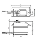 Servo fără miez Savöx SC-1258TG (0,08 s/12,0 kg/6,0 V)